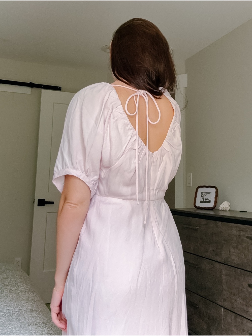 Banana Republic Light Pink Tie-Back Midi Dress